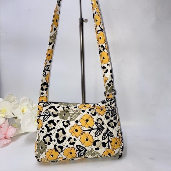 Vera Bradley Floral Design Organizer Crossbody Yellow/Gold Small- Like New - Picture 11 of 12